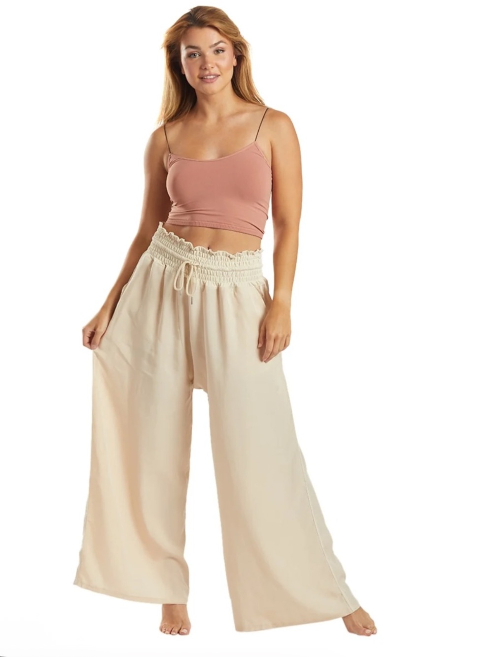 FP Movement by Free People Mia Wide-Leg Lounge Pants in Cream Medium